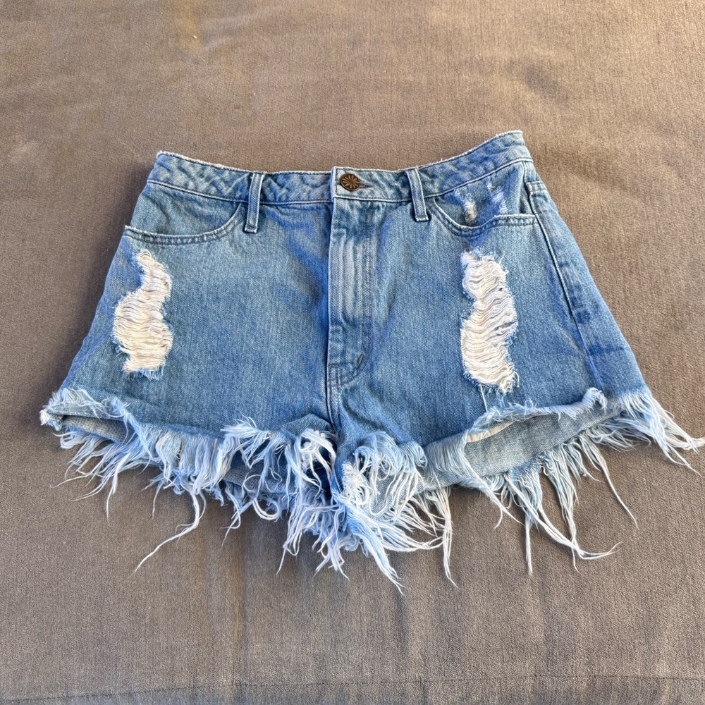 Show Me Your MuMu Distressed Denim Shorts